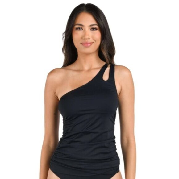 La Blanca Island Goddess One Shoulder Keyhole Tankini Top - 4 - Picture 1 of 7